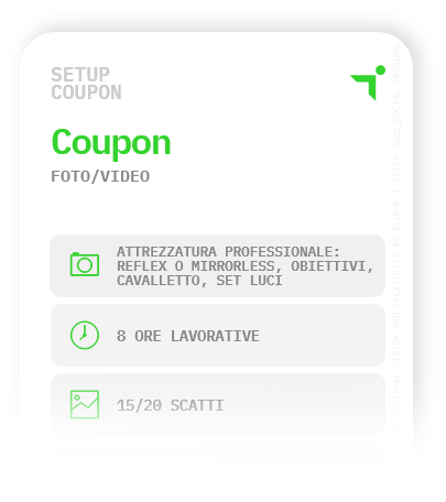 coupon servizio foto e video di setupproduction